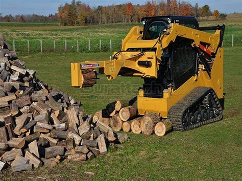 commercial log splitter skid steer|loader mounted screw log splitter.